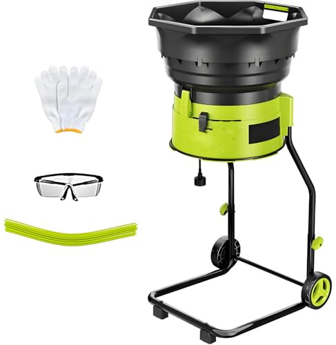 AiODiO Trituratore per Foglie da Giardino Senza Lame da 2500 W, Rapporto di riduzione 17:1, Motore da 8000 Giri/min, per la Pulizia del Cortile e Il compostaggio 10mpowerline