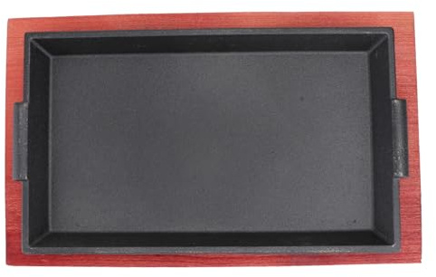 LALADEFIEE Padella Ghisa Rotonda Antiaderente per Barbecue e Teppanyaki Padella per Bistecca e Arrosti Resistente e Portatile per Grigliare e Friggere Carne e Pesce