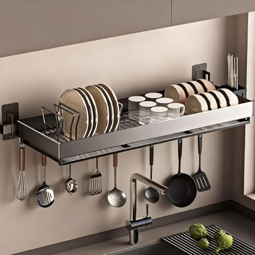 Tqertrtfxa Scaffale portaoggetti multifunzionale,portapentole,scaffale da cucina,mobiletto a più livelli,parete,scolapiatti davanzale,lavello,contenitore(70cm/27.6in)