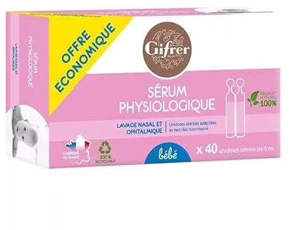 Sérum Physiologique Bébé Petit Enfant 40 Unidoses De 5 Ml lot de 5 boites