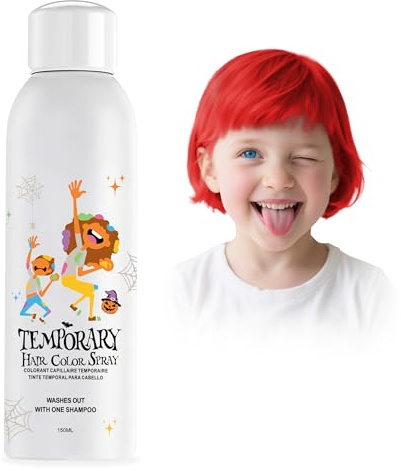 Rote Temporäre Haarfarbenspray, Silber Sofortige Haarfarben-Alternative für Männer Frauen, Schnelles Styling für Party Weihnachten Halloween, Abwaschbar, 150ml
