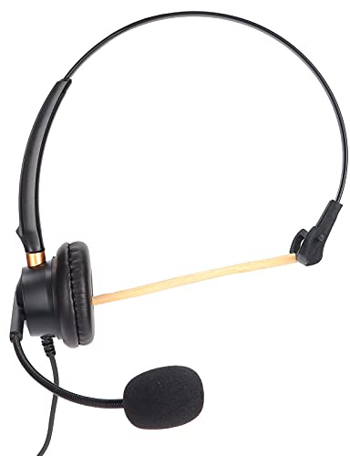 Ausla Auriculares para Teléfono con Micrófono, Auriculares con Cable para Centro de Llamadas con Micrófono con Cancelación de Ruido, Volumen Ajustable para Teléfonos Fijos Inalámbricos Dect,