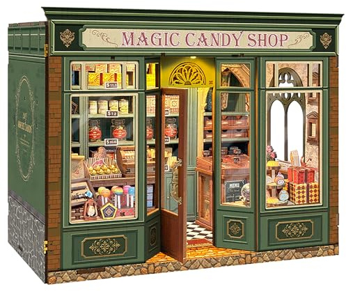 Book Nook Kits for Adults, Booknook DIY Miniature House Kit, Mini House Bookshelf Decor 3D Wooden Puzzle, Book Gift for Family, Friends - Magic Candy Shop