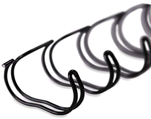Drahtbinderücken für Bindungen 2:1 (23 Ringe), 12,7 mm, 100 Stück, SCHWARZ, für ca. 100 Seiten - für Ringbindungen