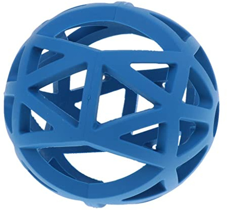FITYLE Gitterball Hundespielzeug Vollgummi Hund Kauspielzeug Gummiball, Ø 7cm / 9cm / 12.5cm, Blau - L