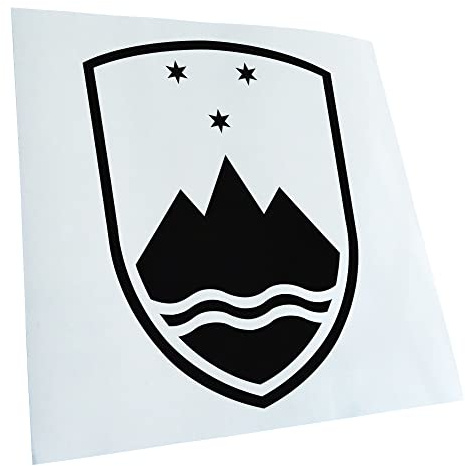 Kiwistar - Autoaufkleber - Slowenien Wappen - schwarz - 13,2x10cm - Heckscheibe Auto Aufkleber wetterfest für Kfz LKW Mofa Truck - Sticker außen selbstklebend Tuning Zubehör für Fenster Fahrzeug