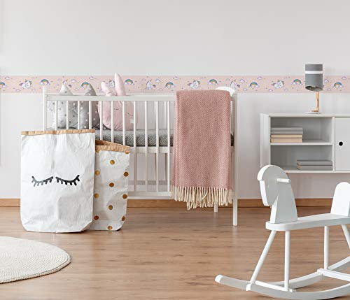 A.S. Création selbstklebende Bordüre Only Borders 10 Borte 5,00 m x 0,13 m rosa Made in Germany 369832 36983-2