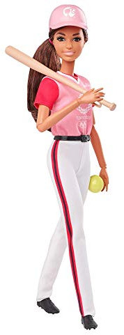 Barbie GJL77 - Olympic Games Tokyo 2020 Softball-Puppe mit Softball-Outfit, Tokyo 2020-Jacke, Medaille, Softball, Schläger und Handschuh, Spielzeug für Kinder ab 3 Jahren