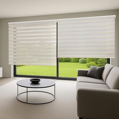 STORESDECO Doppelrollo mit Bohren 180H x 160B cm für Fenster & Türen - Zuverlässiger Lichtschutz & Sichtschutz - Kindersichere Rollos für Fenster mit Bohren & Einfacher Montage - Made in Europe
