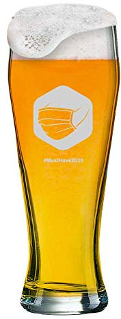 MeinGlas GmbH Bicchiere da Birra con Incisione di [Nome] + Logo, 0,5 Litri, con Motivo (Corona) e Un Nome a Scelta Motivo 18.