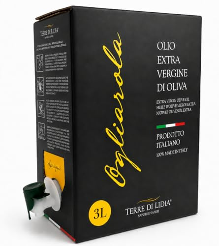Terre di Lidia - Olio extravergine di oliva - 1 bag in box (3 L) - scatola con rubinetto laterale - Filiera corta - Varietà Ogliarola, Gusto Delicato - Produzione 100% italiana