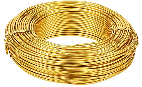 Craftdady - Alambre de aluminio dorado de calibre 17 de 1,2 mm de grosor, para manualidades