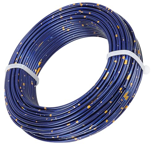 BENECREAT Multicolor Jewelry Craft Aluminiumdraht 12 Gauge/2mm, 75 Fuß/23.4m Blau Biegbarer Metalldraht mit Aufbewahrungsbox für Schmuck Perlen Craft Project, Blau und Gold