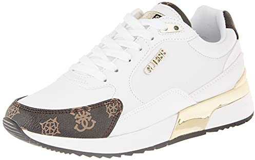 Guess Moxea, Sneaker Donna, White Brown Ochra, 38 EU