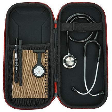 Stethoscope Bundle Kit | Includes Dual Head, Fob Watch, Pen Torch, Hard Shell Stethoscope Case, Pen and A6 Note Pad | For Nurse, Dentist, Medical Students and Professionals