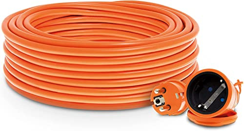 KEL Verlängerungskabel Steckdose - 10 m - Schuko Steckdosen Schutzkontakt Verlängerung - 16A IP44 230 V 3x1,5 mm² für den Außenbereich, Garten, Outdoor