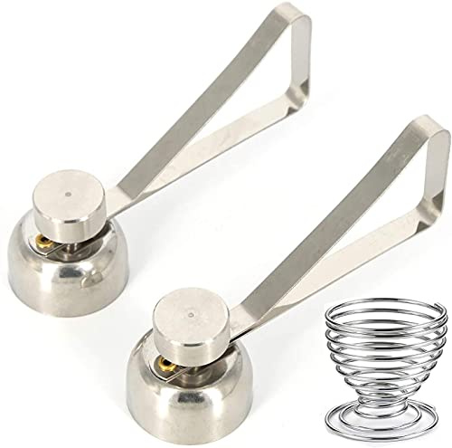 Mayata 2PCS Metal Stainless Steel Egg Scissors Egg Topper Cutter Shell Opener Boiled Raw Egg Open Creative Kitchen Accessories Tools