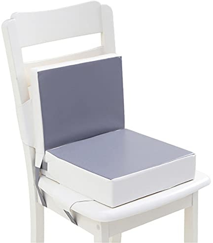 Kinder Sitzkissen Sitzerhöhung Stuhl Kind, Fansu Baby Einfarbig Sitzkissen Quadratische Verstellbar Zerlegbar Kleinkinder Esszimmerstuhl ErhöHen Pad Esszimmer Boostersitze (Grau)