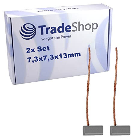 2x Trade-Shop Motorkohlen/Kohlebürsten/Schleifkohlen 7,3 x 7,3 x 13mm 12-24V für verschiedene KFZ-Motoren Rolltor Garagentor Antriebe Lichtmaschine