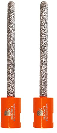 Diamond Mortar Raking Bit,BRSCHNITT 2pcs 8 mm x 100 mm Diamond Mortar Router with M14 thread for Mortar Raking Tuck Pointing Granite Marble Concrete Masonry Stone Removals