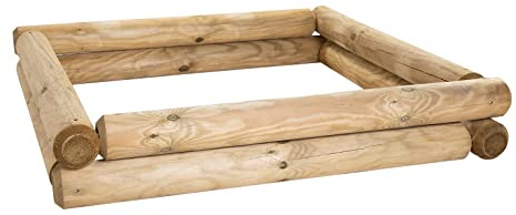 BooGardi Sandkasten Bausatz · 60 Größen 90-190cm · Höhe 20-40cm · 160x160cm Höhe 30cm · KDI Palisaden · Sandkiste Holz · massives Vollholz