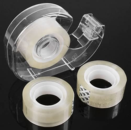 4pc Sellotape & Dispenser Set Clear Adhesive Tape Parcel Packing Gift Wrapping