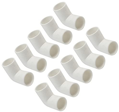 QUARKZMAN PVC Conector Codo de 90 Grados 16mm ID 10pcs | para Tubería de Agua, DWV Conector de Tubería de Acoplamiento, Kit de Accesorios de Plomería PVC, Blanco