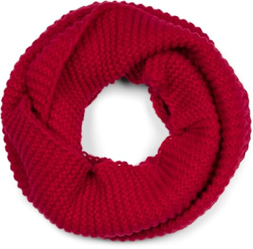 styleBREAKER Unisex Strick Loop Schal Wellen | 72x30 cm großer Rundschal, weiches wärmendes Gewebe für den Winter, 2-mal flexibel und eng um den Hals wickelbar.