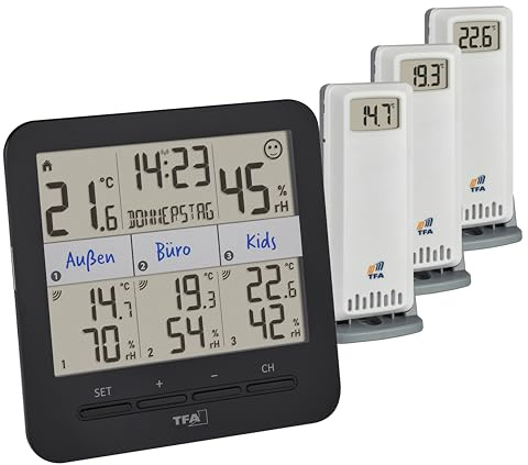TFA Dostmann KLIMA@HOME 2 Funk-Thermo-/Hygrometer black 30.3075.01