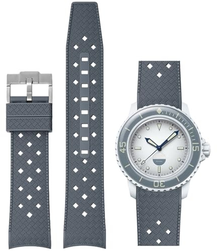Niziruoup Silikon Armbander für Blancpain Swatch, 22mm Gebogenes Tropischer Weiches Silikonkautschuk Armband Ersatzband 22mm für Blancpain x Swatch Herren Damen mit Werkzeug entfernen