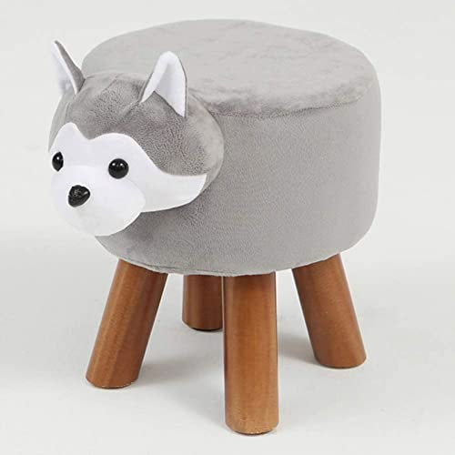 CCKUHN Fußhocker in Tierform, gepolsterter Sitzhocker, Tablett, Aufsitzhocker, Fußstütze, gepolsterte Sitzbank aus Massivholz