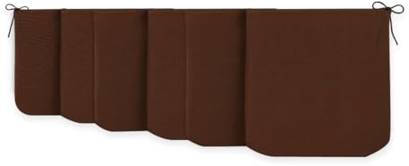 CHELY INTERMARKET Cojines para Sillas 40x40x3cm Marrón Set de 6 unds Acolchados Espuma Alta Densidad Funda Desenfundable con Cremallera Lavables Antideslizante para Cocina Comedor Terraza Jardin