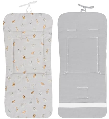 Various Colchoneta Silla Paseo Universal Funda de Verano para Silla Paseo Reversible 100% Algodón Colchoneta para Carrito Bebé- Transpirable,Mullida y Confortable (DC037-31)