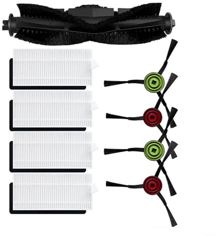 Replacement Parts for Lubluelu SG60 SL60D Robot Vacuum Cleaner Spare Parts, 4 Pack Side Brushes +1 Pack Roll Brush + 4 Pack Vacuum, Vacuum Cleaner Accessories