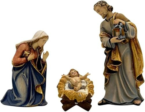 Akantus Kostner Krippenfiguren aus Holz: Heilige Familie (20 cm)