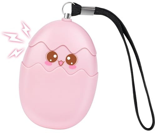 Flintronic Alarme Personnelle, 130DB Alarme de Sécurité d'urgence, avec Lumières LED, Porte Cle Lampe de Poche Portative pour Les Enfant, Femme et Personnes âgées, Façon Oeuf