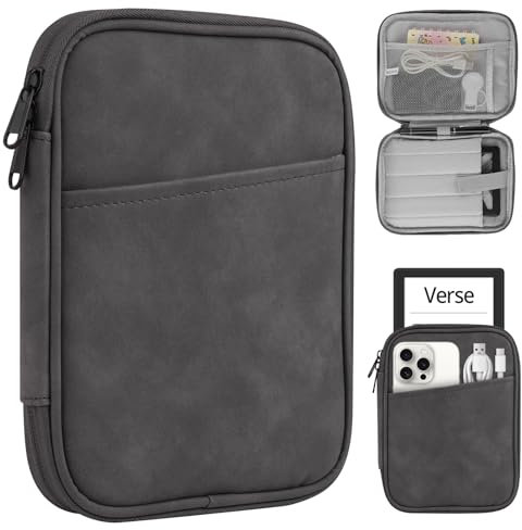 HoYiXi Universal Sleeve Hülle für 7 Kindle Paperwhite/Colorsoft 2024 Kompatibel mit 6-6.8'' Kindle Paperwhite 2021-2012/Pocketbook/Kobo/Tolino/Sony/Tolino/Sony E-Book Reader,grau