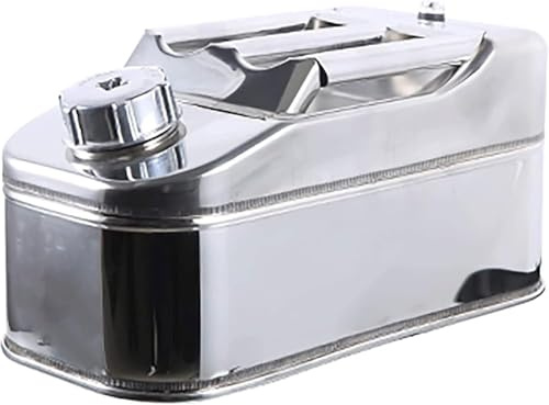 YDIJFLL BidóN De BidóN De Acero Inoxidable Pulido 304 Combustible, Gasolina, DiéSel, Válvula De Liberación De Aire De Acero Inoxidable, Carreras(Size:5L)