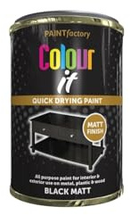 GSV Essentials All Purpose Black Matt Tin Paint, Quick-Drying Formula, DIY Projects, Crafting, Perfect for Wood, Metal, Plastic, Interior & Exterior Use, 300ml, (1 Pcs)