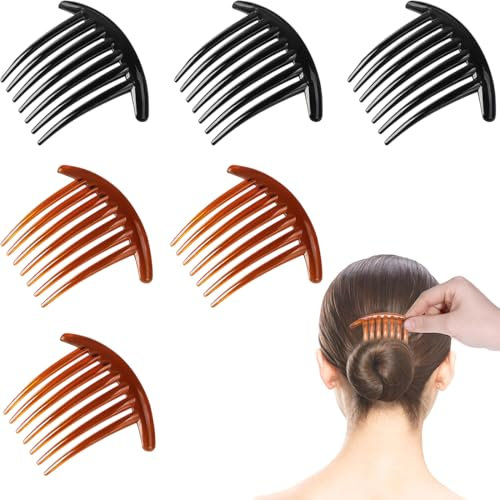 XYTAHDM 6 Pcs Peigne à Cheveux, Peignes à cheveux décoratifs, 7 Dents Peignes Chignon, Peignes Côté, Français Pince à Peignes, pour Accessoires de Cheveux Fins Femmes Filles