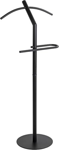 HAKU herrbetjänt i metall, svart, för sovrummet, klädställning – mått: B 47 x H 111 x D 30 cm, stil: modern