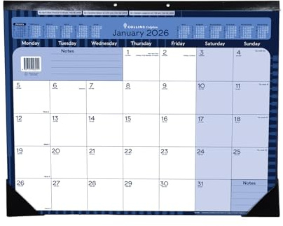 Collins - Colplan - 2026 12 Month Calendar Year A2 Monthly Desk Planner (DPA2-26)