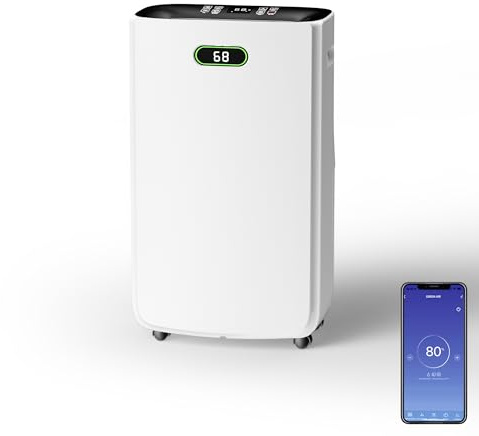 25L/Day Dehumidifier for Home – Ultra Quiet & Energy Efficient – Ideal for Bedroom, Basement, Bathroom – Auto Humidity Control – Continuous Drainage & Water Tank – Compact & Portable
