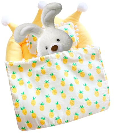 Puppenbettwäsche-Set | Komplettes Set für Puppenbett mit Kissen und Decke – Rollenspiel dekorative Einrichtung für Jungen und Mädchen