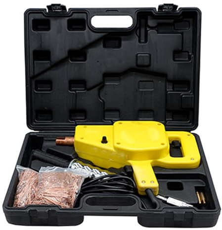 Nicvrea Kit de Reparación de Abolladuras con Soldadora por Puntos de 2000 W, Soldadora por Puntos, Pistola de Extracción de Abolladuras con Accesorios Completos B