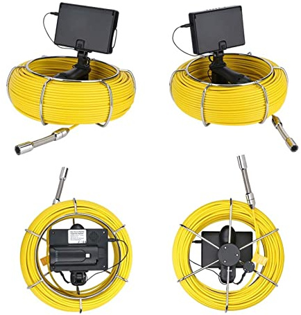 VGVSBG Telecamera per endoscopio 20/50M 4,3 Pollici 17 mm Videocamera Portatile per ispezione fognature industriali IP68 Kit Telecamera per ispezione fognature Impermeabile per Tubi di s