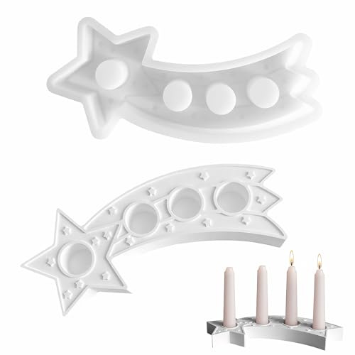 Silikonform Stern Kerzenhalter, Silikonformen Gießformen Weihnachten, Stern-Form Gips Gießen Formen, Epoxidharz Formen Weihnachten Sterne, DIY Weihnachten Handwerk