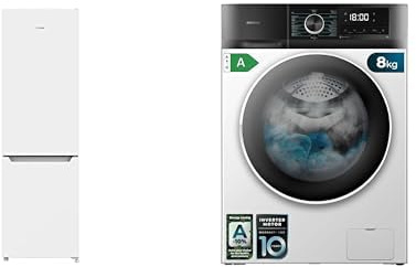 Cecotec Set Bolero: Frigorífico Combi 250L White + Lavadora 8Kg Inverter A, No Frost, Multi Air Flow