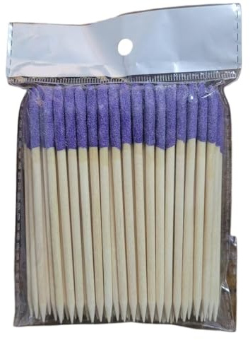 NiuLumea Lot de 100 tiges de ponçage givrées, grain 280, poignée en bois, détails fins sur bois, modèles et travaux manuels