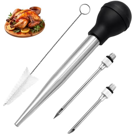 4 Pcs Turkey Baster, Professional Marinade Injection Tools for Meat Flavor Enhancement, Cooking Baster with Durable Construction for Holiday Meals and Outdoor Barbecues